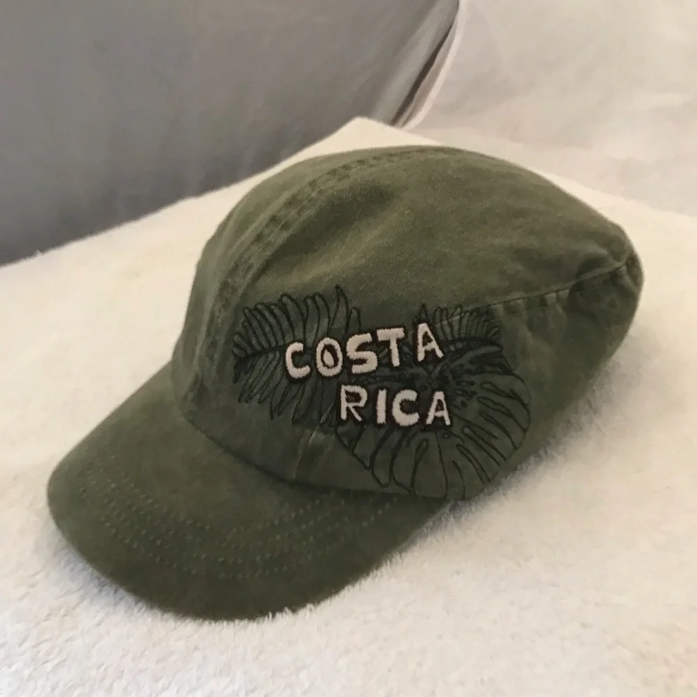 Costa Rica Adjustable Grey Military Style Short Bill Travel Cap